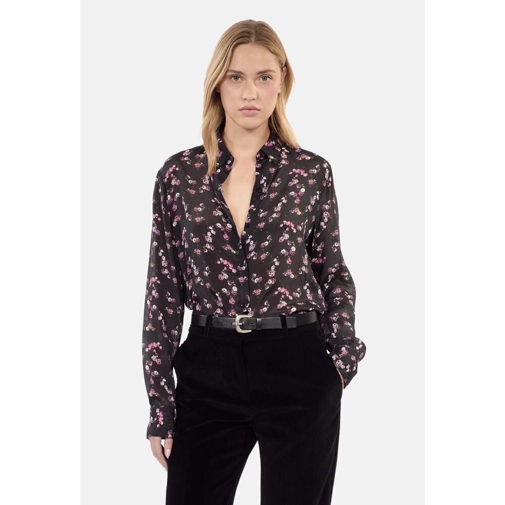 B35‎ The Kooples Silk Blend Blouse Womens US 4 Floral Button Down Work Office